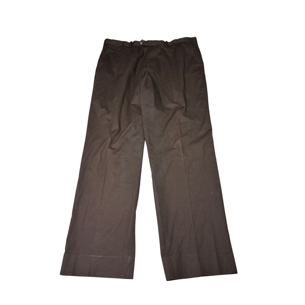 Brioni Brown Cotton Twill Flat Front Trousers Mens W38 L32 Made in Italy